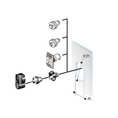 Picture of Triangular lock insert 8mm, chromed. For PanelSeT CRN and Thalassa PLM enclosures