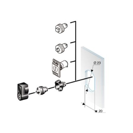 Picture of Triangular lock insert 8mm, chromed. For PanelSeT CRN and Thalassa PLM enclosures
