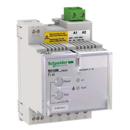 Picture of Residual current protection relay, VigiPacT RH10M, 500mA, 220/240VAC 50/60Hz, DIN rail mounting