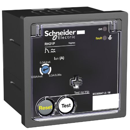 Picture of Residual current protection relay, VigiPacT RH21P, 30mA or 300mA, 220/240VAC 50/60Hz, front panel mounting