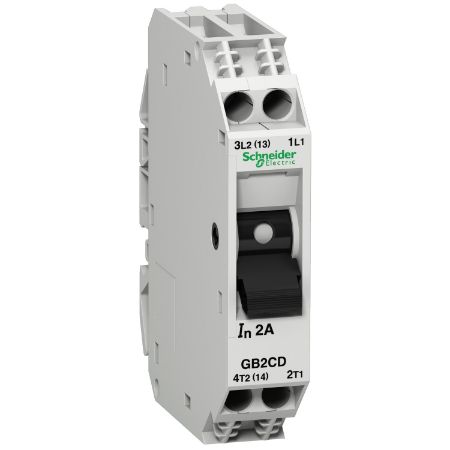 Picture of TeSys, Circuit breaker, TeSys GB2, 1P+N, 5A, Icu 2kA at 240V, Thermal magnetic, DIN rail mounted