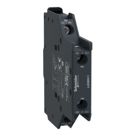 Picture of TeSys, Auxiliary contact block, TeSys Deca, 1NO + 1NC, side mounting, screw clamp terminals