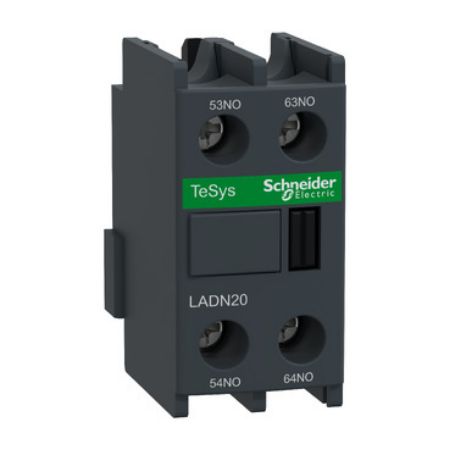 Picture of TeSys; TeSys Deca, Auxiliary contact block, 2NO, front mounting, screw clamp terminals