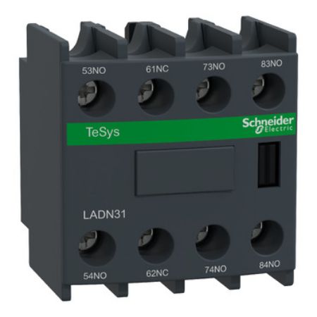 Picture of TeSys; TeSys Deca, Auxiliary contact block, 3NO + 1NC, front mounting, screw clamp terminals