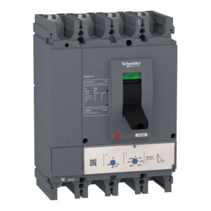 Picture of circuit breaker, EasyPact CVS400N, 50kA at 415VAC, 400A, TM-D trip unit, 4P3d