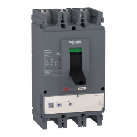 Picture of circuit breaker, EasyPact CVS630F, 36kA at 415VAC, 630A, ETS 2.3 electronic trip unit, 3P3d