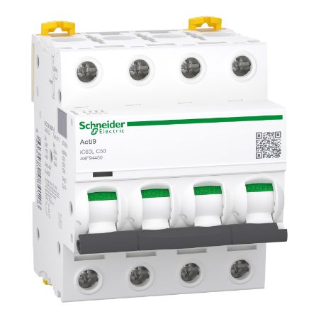 Picture of Miniature circuit breaker (MCB), Acti9 iC60L, 4P, 50A, C curve, 15kA (IEC/EN 60947-2)