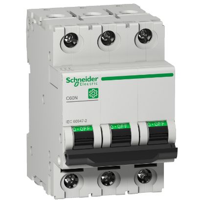 Picture of Miniature circuit breaker (MCB), Multi9 C60N, 3P, 1A, C curve, 10kA (IEC/EN 60947-2)