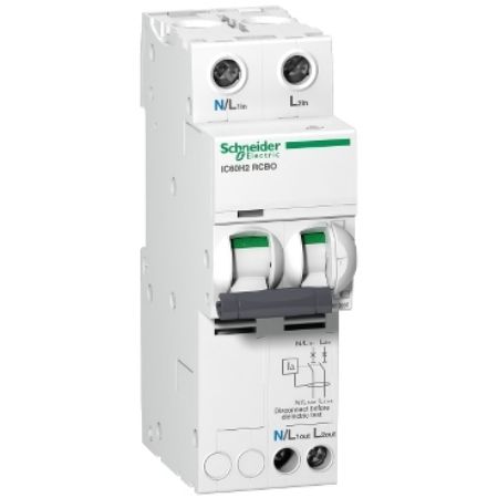 Picture of Acti9, Residual current breaker with overcurrent protection (RCBO), Acti9 iC60H2 RCBO, 2P, 10A, 30mA, A type, 10000A