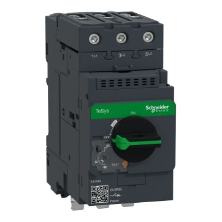 Picture of Motor circuit breaker,TeSys Deca frame 3,3P,48-65A,thermal magnetic,EverLink,without downstream