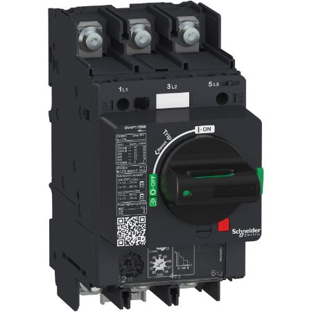 Picture of TeSys Deca, Motor circuit breaker, TeSys GV4, 3P, 7A, Icu 50kA, thermal magnetic, lugs terminals