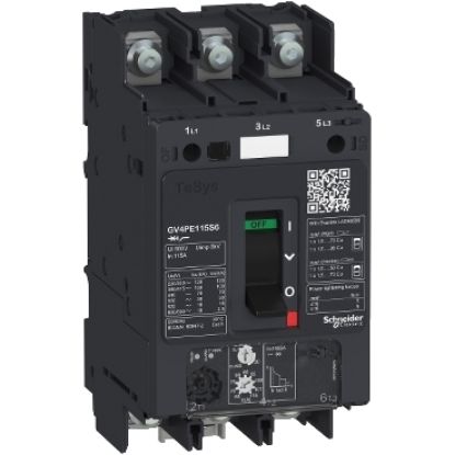 Picture of TeSys Deca, Motor circuit breaker, TeSys GV4, 3P, 80A, Icu 50kA, thermal magnetic, lugs terminals