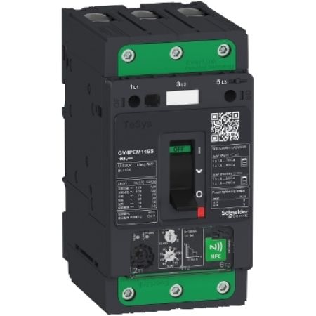 Picture of TeSys Deca, Motor circuit breaker, TeSys GV4, 3P, 12.5A, Icu 50kA, thermal magnetic multifunction, Everlink terminals
