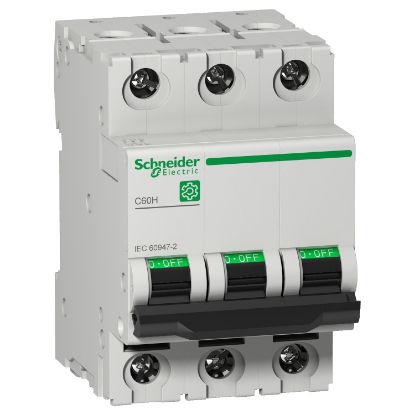 Picture of Miniature circuit breaker (MCB), Multi9 C60H, 3P, 20A, D curve, 15kA (IEC/EN 60947-2)