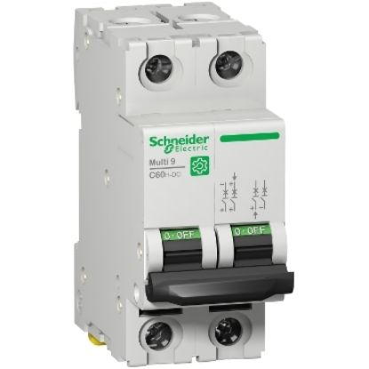 Picture of Miniature circuit breaker (MCB), Multi9 C60H-DC, 2P, 2A, C curve, 5kA (UL1077), 6kA (IEC/EN 60947-2)