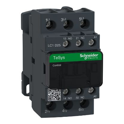 Picture of TeSys D, Contactor, 3P(3 NO), AC-3/AC-3e, 0 to 440V, 25A, 220VAC 50/60Hz coil