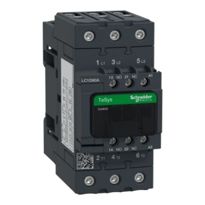 Picture of Contactor, TeSys Deca, 3P(3 NO), AC-3/AC-3e, <=440V, 66A, 110V AC 50/60Hz coil, EverLink+springs