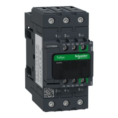 Picture of Contactor, TeSys Deca, 3P(3NO), AC-3/AC-3e, <=440V, 66A, 24V DC coil, EverLink BTR screws