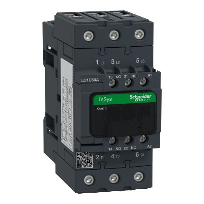 Picture of TeSys; TeSys Deca, Contactor, 3P(3 NO), AC-3/AC-3e, 0 to 440V, 50A, 230VAC 50/60Hz coil