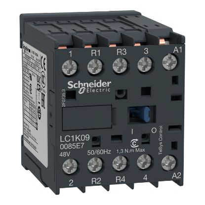 Picture of contactor, TeSys K, 4P(2NO+2NC), AC-1 440V 20A, 48V AC coil,solder pins