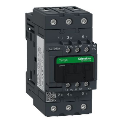 Picture of TeSys; TeSys Deca, contactor,3P(3NO),AC-3,<=440V 40A,72V DC standard coil