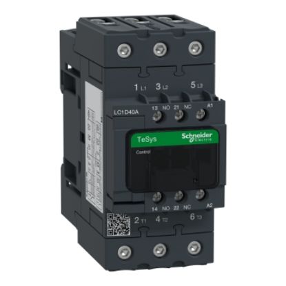 Picture of Contactor, TeSys Deca, 3P(3 NO), AC-3/AC-3e, <=400V, 40A, 115V AC 50/60Hz coil, screw clamp terminals