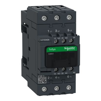 Picture of TeSys; TeSys Deca, Contactor, 3P(3 NO), AC-3/AC-3e, 0 to 440V, 40A, 220VAC 50/60Hz coil