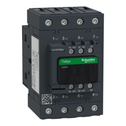 Picture of TeSys; TeSys Deca, Contactor, 4P(4 NO), AC-1, 0 to 440V, 80A, 230V AC 50/60Hz coil