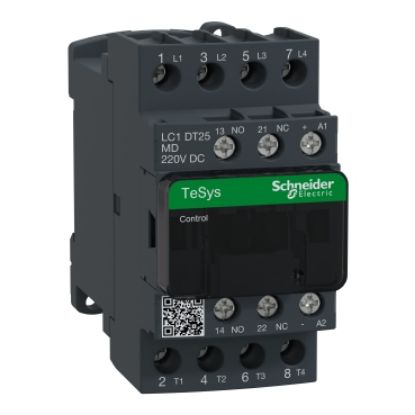 Picture of TeSys; TeSys Deca, Contactor, 4P(4 NO), AC-1, 0 to 440V, 25A, 220VDC standard coil