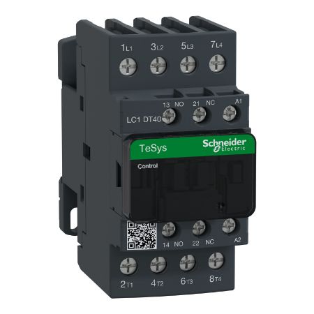 Picture of TeSys; TeSys Deca, Contactor, 4P(4 NO), AC-1, <= 440V, 40A, 110V AC 50/60Hz coil, screw terminal
