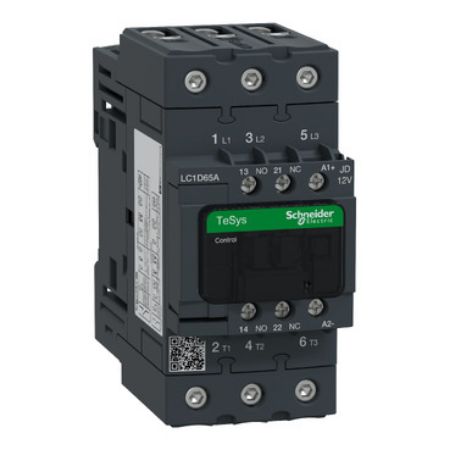 Picture of TeSys; TeSys Deca, Contactor, 3P(3 NO), AC-3/AC-3e, 0 to 440V, 65A, 12VDC standard coil