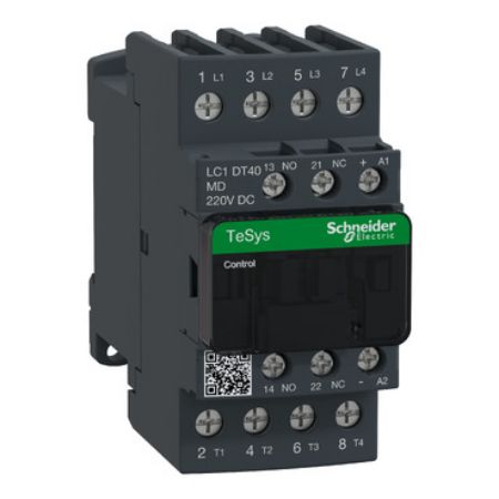 Picture of TeSys; TeSys Deca, Contactor, 4P(4 NO), AC-1, 0 to 440V, 40A, 220VDC standard coil