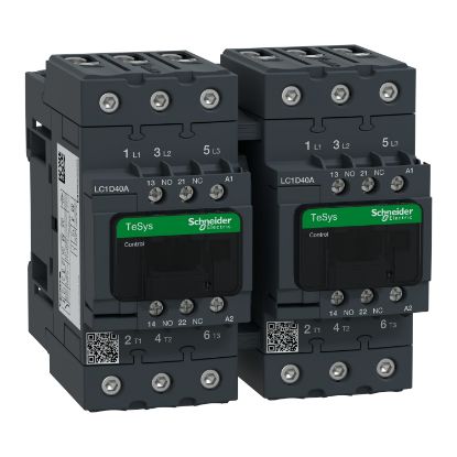 Picture of Reversing Contactor, TeSys Deca, 3P(3NO), AC-3, <=440V, 40A, 48V AC 50/60Hz coil, screw clamp terminals
