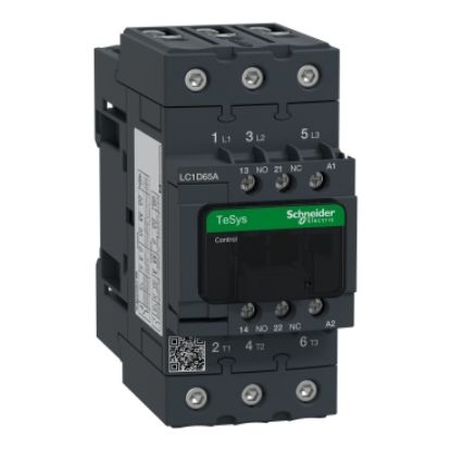 Picture of TeSys; TeSys Deca, Contactor, 3P(3 NO), AC-3/AC-3e, 0 to 440V, 65A, 440VAC 50/60Hz coil