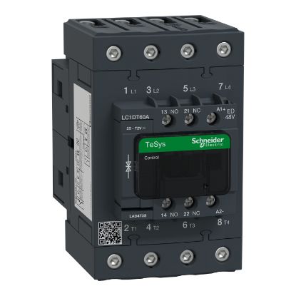 Picture of TeSys; TeSys Deca, contactor,4P(4NO),AC-1,<=440V 60A,48V DC standard coil