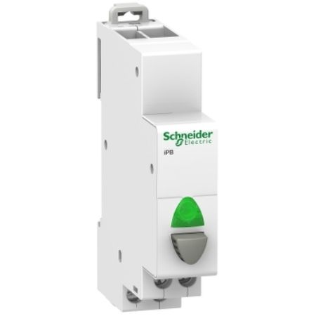 Picture of Acti9,  iPB 1NO single push button grey - indicator light Green 110-230Vac