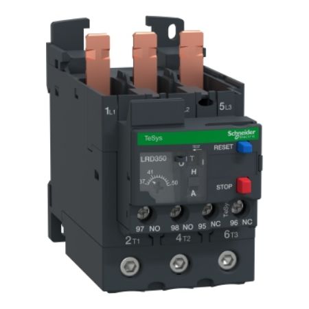 Picture of TeSys; TeSys Deca, Thermal overload relay, 690VAC, 37 to 50A, 1NO+1NC, class 10A, EverLink BTR screw
