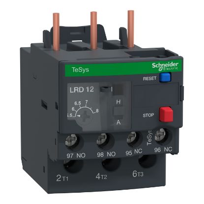 Picture of TeSys; TeSys Deca, Thermal overload relay, 690VAC, 5.5 to 8A, 1NO+1NC, class 10A, screw clamp