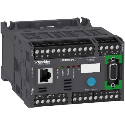 Picture of Motor controller, TeSys T, Motor Management, Profibus DP, 6 logic inputs, 3 relay logic outputs, 5 to 100A, 24VDC