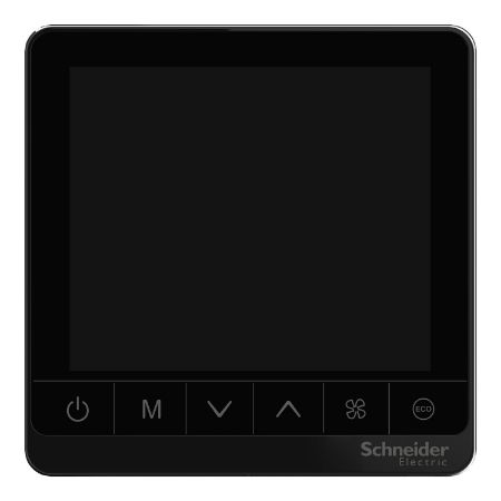 Picture of Thermostat, Spacelogic, fan coil proportional, standalone, touchscreen, 2P, 3 fan, 24V, black