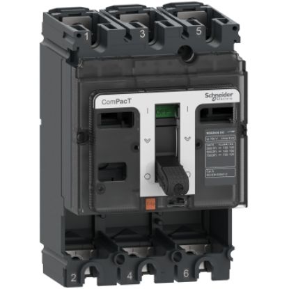 Picture of Circuit breaker basic frame, ComPacT NSX160F DC, 36kA/750VDC, 3 poles, 160A frame rating, without trip unit