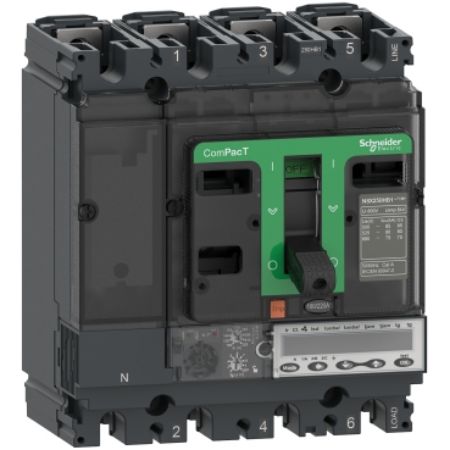 Picture of Circuit breaker, ComPacT NSX250HB2, 100kA/690VAC, 3 poles, MicroLogic 6.2E-M trip unit 220A
