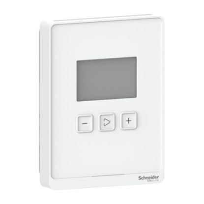 Picture of Sensor, SpaceLogic SLA Series, room, CO2, VOC, humidity, temperature, segmented LCD, analog outputs, optimum white housing