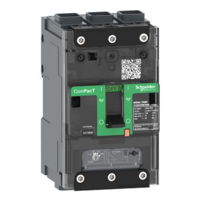 Picture of Circuit breaker, ComPacT NSXm 63B, 25kA/415VAC, 3 poles, TMD trip unit 50A, EverLink lugs