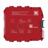 Picture of safety controller, Modicon MCM, 8 inputs 4 outputs, combined with backplane expansion connector, spring