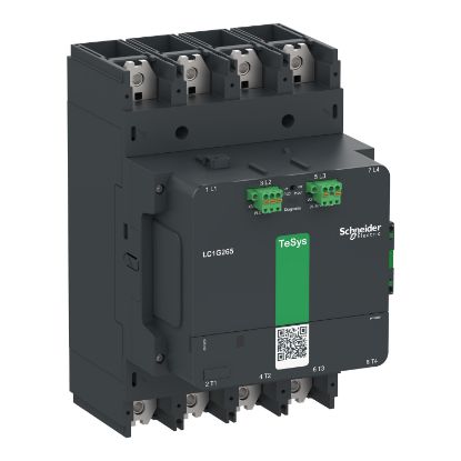 Picture of High power contactor, TeSys Giga, 4 pole (4NO), AC-1 <=440V 700A, advanced version, 48…130V wide band AC/DC coil