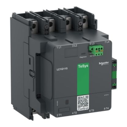 Picture of High power contactor, TeSys Giga, 4 pole (4NO), AC-1 <=440V 305A, standard version, 100…250V wide band AC/DC coil