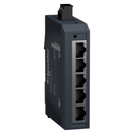 Picture of network switch, Modicon Networking, standard unmanaged, 5 ports for copper