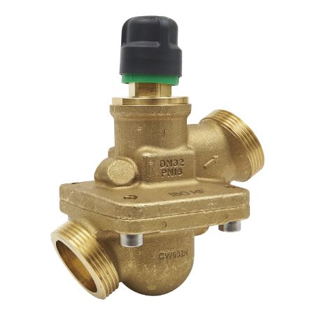 Picture of SpaceLogic VP229E PIBCV (PICV), 2-Way, PN16, DN32, G1-½ Ext. Thread, High Flow: 0.8…4.0 m³/h (0.22…1.1 l/s) No PT plugs.
