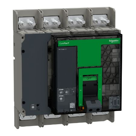 Picture of Circuit breaker, ComPacT NS1250H, 70kA at 415VAC, 4P, fixed, manually operated, MicroLogic 2.0 control unit, 1250A